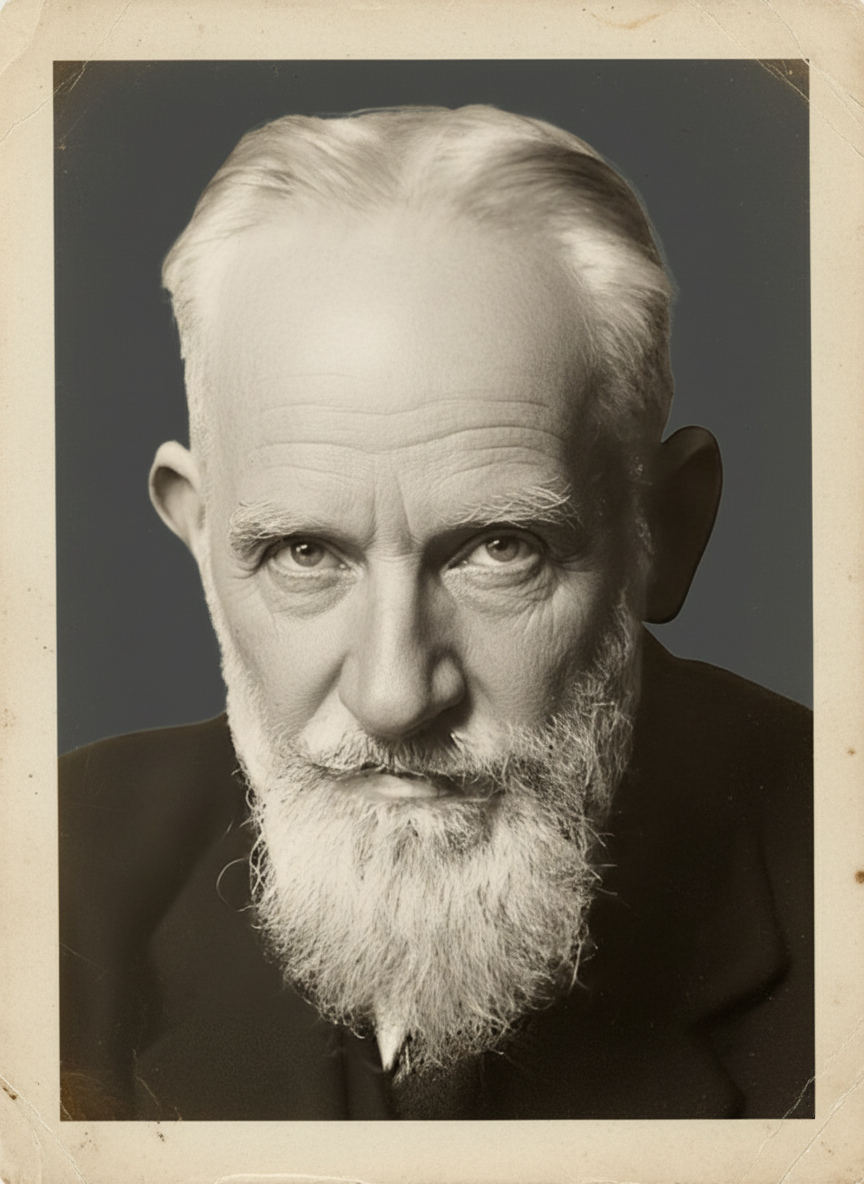 George Bernard Shaw, black-and-white portrait
