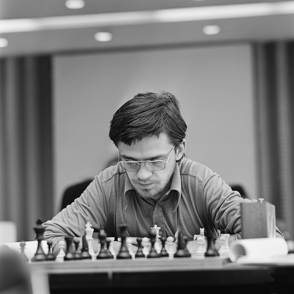 Zoltán Ribli durante la duodécima ronda del IBM Schaaktoernooi en Ámsterdam, 27 de julio de 1978.