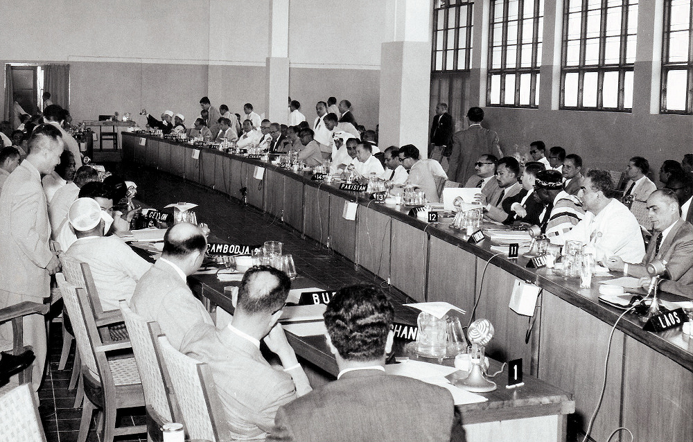 Delegations at the plenary session of the Economic Section during the Afro-Asian Conference in Bandung (Indonesia)